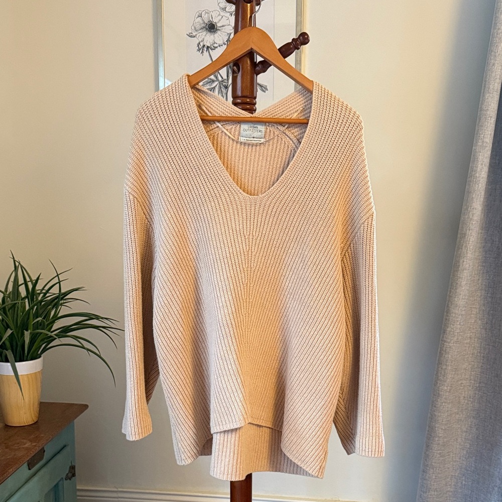 Urban Outfitters Cream Ribbed Sweater